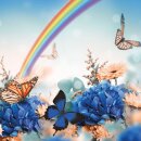 Grabkerze Rot 48h (Deckel Gold) - Regenbogen