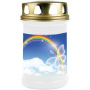 Grabkerze Weiß 48h (Deckel Gold) - Regenbogen 2