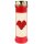 Grabkerze Rot 100h (Deckel Gold) - Rose Herz