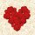 Grabkerze Rot 100h (Deckel Gold) - Rose Herz
