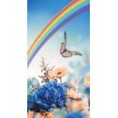 Grabkerze Rot 100h (Deckel Gold) - Regenbogen