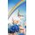 Grabkerze Rot 100h (Deckel Gold) - Regenbogen