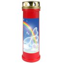 Grabkerze Rot 100h (Deckel Gold) - Regenbogen 2