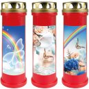 Grabkerze Rot 100h (Deckel Gold) - Regenbogen 2