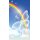 Grabkerze Rot 100h (Deckel Gold) - Regenbogen 2