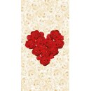Grabkerze Rot 170h (Deckel Gold) - Rose Herz