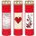 Grabkerze Rot 170h (Deckel Gold) - Rose Herz