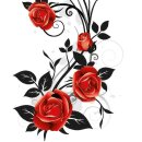 Grabkerze Weiß 170h (Deckel Gold) - Rose Ranke