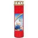 Grabkerze Rot 170h (Deckel Gold) - Regenbogen