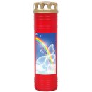 Grabkerze Rot 170h (Deckel Gold) - Regenbogen 2