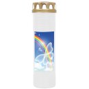 Grabkerze Weiß 170h (Deckel Gold) - Regenbogen 2
