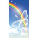 Grabkerze Weiß 170h (Deckel Gold) - Regenbogen 2