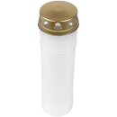 Grabkerze Weiß 170h (Deckel Gold) - Regenbogen 2