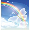 Grabkerze Weiß 170h (Deckel Gold) - Regenbogen 2