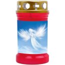 Grabkerze Rot 40h (Deckel Gold) - Engel
