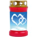 Grabkerze Rot 40h (Deckel Gold) - Herz