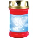 Grabkerze Rot 48h (Deckel Gold) - Taube