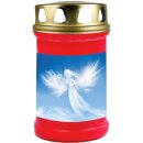 Grabkerze Rot 48h (Deckel Gold) - Engel