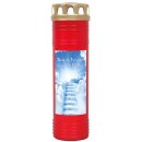 Grabkerze Rot 170h (Deckel Gold) - Treppe