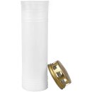 Grabkerze Weiß 170h (Deckel Gold) - Herz