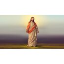 Grabkerze Rot 40h (Deckel Gold) - Jesus
