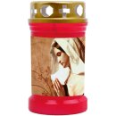Grabkerze Rot 40h (Deckel Gold) - Maria