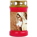 Grabkerze Rot 40h (Deckel Gold) - Maria