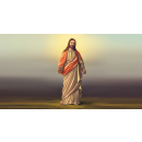 Grabkerze Weiß 40h ( Deckel Gold ) - Jesus
