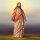 Grabkerze Rot 48h (Deckel Gold) - Jesus