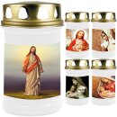 Grabkerze mit Portrait Motiv 48h Jesus