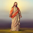 Grabkerze mit Portrait Motiv 48h Jesus