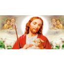 Grabkerze mit Portrait Motiv 48h Jesus mit Lamm