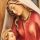 Grabkerze Weiß 100h ( Deckel Gold ) - Maria mit Kind