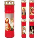 Grabkerze Rot 170h (Deckel Gold) - Jesus