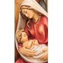 Grabkerze Rot 170h (Deckel Gold) - Maria mit Kind