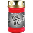 Grabkerze Rot 48h (Deckel Gold) - Engel