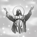 Grabkerze Weiß 48h (Deckel Gold) - Jesus