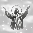 Grabkerze Weiß 170h (Deckel Gold) - Jesus