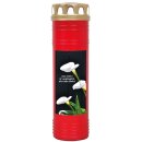 Grabkerze Rot 170h (Deckel Gold) - Calla 2
