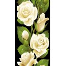 Grabkerze Weiß 170h (Deckel Gold) - Rose