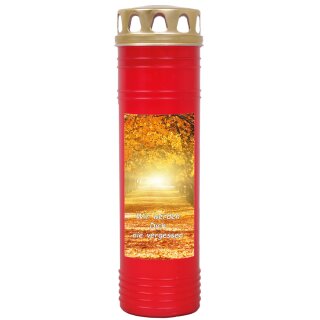 Grabkerze Rot 170h (Deckel Gold) - Allee