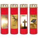 Grabkerze Rot 170h (Deckel Gold) - Treppe