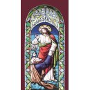 Grabkerze Weiß 170h (Deckel Gold) - Fenster Rot