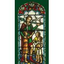 Grabkerze Weiß 170h (Deckel Gold) - Fenster Grün