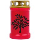 Grabkerze Rot 40h (Deckel Gold) - Baum
