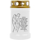 Grabkerze Weiß 40h (Deckel Gold) - Engel