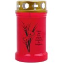 Grabkerze Rot 40h (Deckel Gold) - Calla