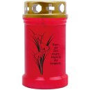 Grabkerze Rot 40h (Deckel Gold) - Calla