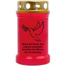 Grabkerze Rot 40h (Deckel Gold) - Taube