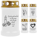 Grabkerze Weiß 40h (Deckel Gold) - Calla